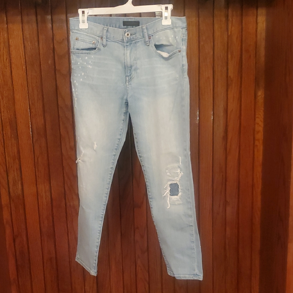 ❤️ 3 For $18 UNIQLO JEANS Light Blue Distressed Women Jeans